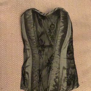 Charlotte Russe corset grey with black lace sz XS